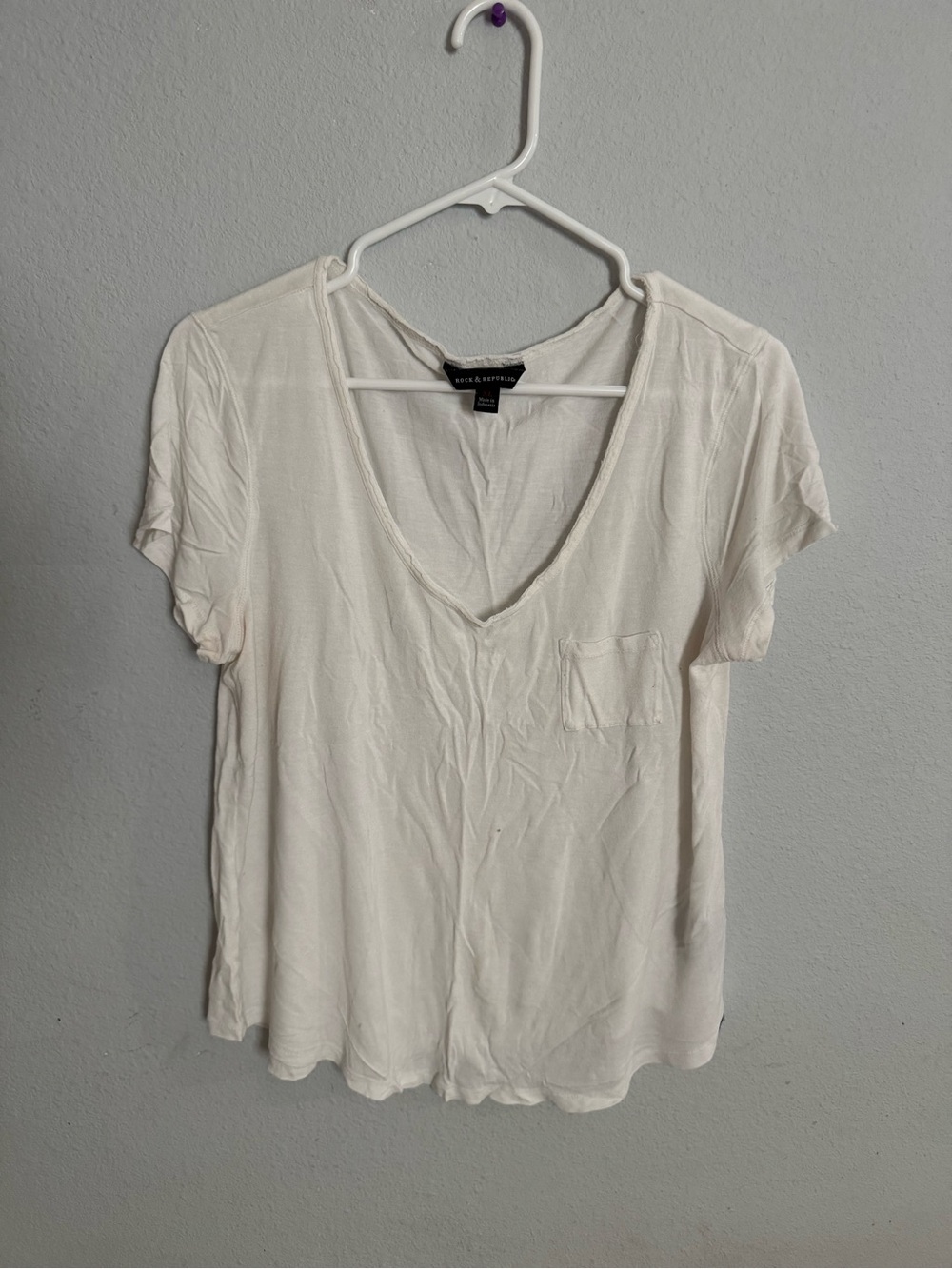 Rock & Republic White Pocket Tee - Women's Casual Top